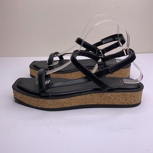 A NEW DAY Sandals NOVA Black Adjustable Straps Platform Cushioned Insole 8